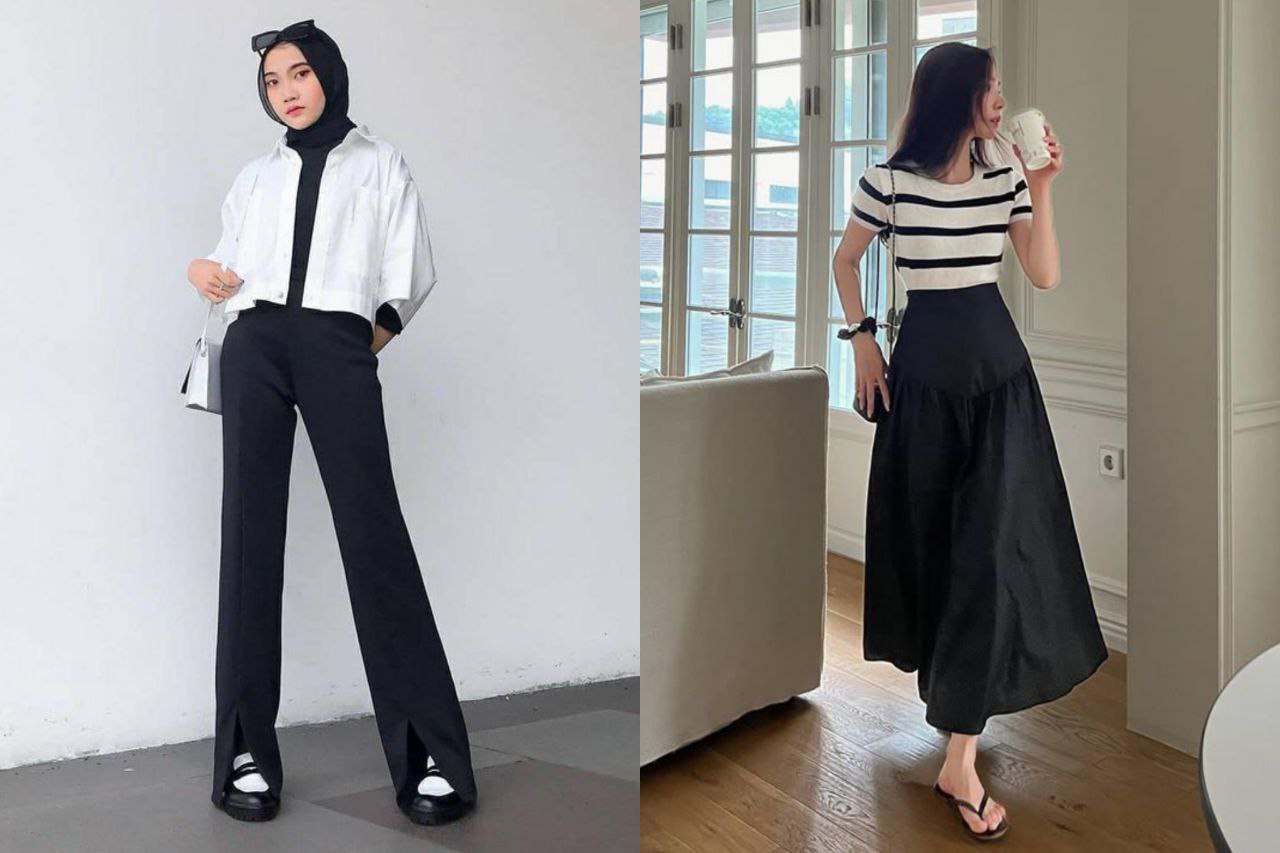 Salah satu tips outfit untuk menciptakan ilusi tinggi adalah menggunakan warna monokrom.