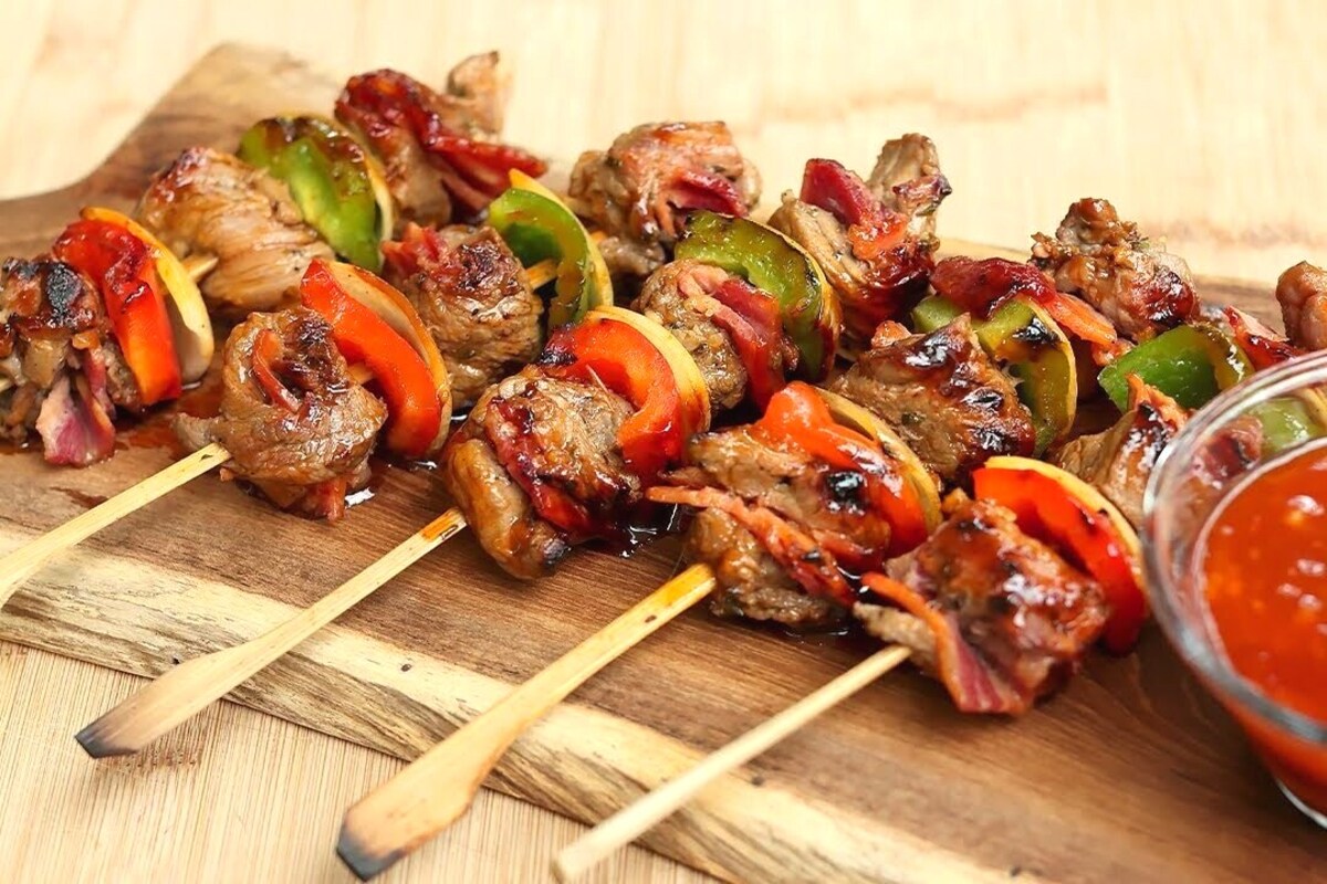 Resep Daging Sapi Wagyu Cepat dan Mudah - Tusuk Sate Daging Sapi dan Sayuran