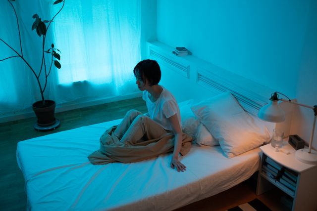 Seorang wanita yang terbangun saat tidur / pexels-cottonbro